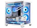 Hoengager Gaming PC -AMD Ryzen 7 5700X 3.4 GHz-RTX 4060 8GB-32GB DDR4 RAM-1TB M.2 SSD-240 Liquid Cooler -WIFI &Bluetooth -RGB Fans-Windows 11 Pro Desktop Computer-White