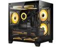Hoengager Gaming PC -AMD Ryzen 7 5700X 3.4 GHz-RTX 4060 8GB-32GB DDR4 RAM-1TB M.2 SSD-240 Liquid Cooler -WIFI &Bluetooth -RGB Fans-Windows 11 Pro Desktop Computer-Black