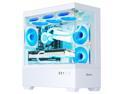 Hoengager Ocean Park Gaming PC Desktop-AMD Ryzen 7 5700X 3.4 GHz 8-Core, 32GB DDR4 RAM,1TB PCI-E  SSD, RTX 4060 8G, 360 Liquid-Cooled,RGB Fans, WIFI &Bluetooth ,Win 11 Pro 64bit -White