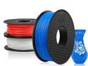 3 Pack PLA Filament 1.75mm 3D Printer Consumables , 1kg Spool (2.2lbs)x3, Dimensional Accuracy +/- 0.02mm, Fit Most FDM Printer(blue+white+red - 3 Pack)