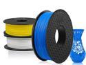 3 Pack PLA Filament 1.75mm 3D Printer Consumables , 1kg Spool (2.2lbs)x3, Dimensional Accuracy +/- 0.02mm, Fit Most FDM Printer(blue+white+yellow - 3 Pack)