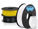 3 Pack PLA 3D Printer Filament 1.75mm, PLA Filament Bundl Printing supplies, Dimensional Accuracy +/- 0.02mm, 1kg Spool(2.2lbs) x 3, Fit Most FDM Printer(white+black+yellow - 3 Pack)