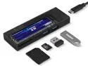 KingSpec 5 in 1 SSD Enclosure NVMe NGFF M.2 SSD Case USB C HUB Type C 3.1 Adapter Dock USB HUB for Desktop Laptop USB C Splitter  2242/2260/2280 (with C to A Cable)