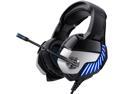 ONIKUMA Gaming Headset with Noise Canceling Mic and Blue LED Light 7.1 Stereo Surround Sound Over Ear Headphones for PS4 PC Xbox One Controller (Adapter Not Included)