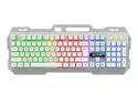 Wired Membrane Gaming Keyboard, Backlit RGB LED, Metal Base, Phone Holder, 12 Multimedia Function Quiet Keys-for Computer, PC, Desktop, Gamer,Black White