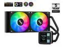 SAMA LD240 PRO AIO 240mm Liquid Cooler 2.8 inch Screen LCD Display CPU Cooler , Gaming Computer PC Cooler with 2 ARGB PWM Silent Fans