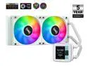 SAMA LD240 PRO 240mm AIO High Efficiency Silent Liquid Cooling CPU Cooler, 2.8inch LCD Screen, ARGB PWM Fan for Intel/AMD Platforms, 2000RPM, White