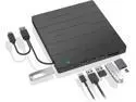 External CD/DVD Drive, USB 3.0 Type-C DVD Player CD Burner ROM +/-RW Optical Reader Writer, Disk Drive with 4 USB Ports and 2 SD Card Slots for Laptop Windows/Vista/7/8/10, Mac OS and Linux (Black)