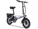 Paselec MINI3.0 Electric Bike, 14*1.95" Tires Ebike for Adults, Max Speed 20MPH, 250W Brushless Motor, Adjustable Folding bicycle, 3 Speed Gears, 48V 10.4AH Removable Lithium Battery White