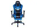 Ergonomic Gaming Chair High Back Swivel Racing Office Chair PU Leather Sturdy Metal Frame with Adjustable Armrests and Footrest Blue