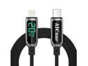USB C to Lightning Cable 6.5ft, Power Delivery USB C iPhone Cable MFi Certified Braided Type C iPhone Charger Cord Fast Charging with LED Display for iPhone 13 12 11 Pro Max X XS XR 8 7 6s 6.5 ft.