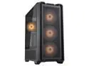 COUGAR MX600 RGB Black Mid Tower Gaming Case, 400mm GPU supported, built-in Front 140mm ARGB Fan x3 & Rear 120mm ARGB Fan x1, E-ATX supported along with 8 Expansion Slots