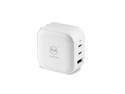 Maktar 66W GaN PD Wall Charger White, 3-Port 2 x USB-C Fast Charging Adapter, 1 x USB-A Quick Charge 3.0, Compatible with MacBook Pro Air, iPad Pro, iPhone 12/12 mini/11, Galaxy S9 S8 and More