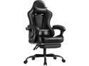 Homall Gaming Chair Massage PU and Carbon Fiber Leather Ergonomic Gamer Chair Height Adjustable Computer Chair with Footrest and Lumbar Support Black