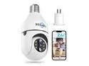 Hiseeu Light Bulb Security Camera Wireless WiFi 2.4GHz,10X Zoom PTZ Light Socket Security Camera for Home, 2-Way-Audio, Auto Tracking & Alarm, 3MP Color Night Vision, SD & Cloud Storage (Dual Lens)