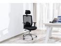LEBBAGE Ergonomic Office Chair, Computer Desk Chair with Adjustable Sponge Lumbar Support, Thick Cushion High Back Desk Chair, Adjustable Headrest and PU armrests,Big Size seat, Alloy Legs