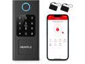 Smart Locks for Front Door,HEANTLE Fingerprint Keyless Entry Deadbolt Locks with Touchscreen Keypad,Electronic Bluetooth Digital Door Lock for Home Access with Free APP,Fob Key, Codes, Auto Lock Black