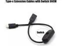 FOR 30CM for Pi Power Switch,USB C Male to Female Type C Extension Cable Inline On/Off Switch for Pi 4