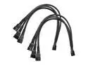 DARKROCK 2 Pack PC Fan Extension 1 to 3 Converter Cable, 4 Pin PWM Fan Splitter - Black