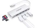 LENTION USB C Hub with 4K HDMI,3 USB 3.0, SD 3.0 Card Reader Compatible 2023-2016 MacBook Pro 13/15/16,New Mac Air/iPad Pro/Surface,More,Multiport Dongle Adapter(CB-C34,Silver)