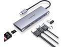 LENTION USB C Multiport Hub with 4K HDMI, 3 USB 3.0, SD/Micro SD Card Reader, 100W PD Compatible 2023-2016 MacBook Pro, New Mac Air, Other Type C Devices, Stable Driver Adapter (CB-C36B, Space Gray)