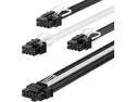 PCIe 5.0 GPU Power Cable Sleeved 70cm, 16pin (12+4) 12VHPWR Connector for RTX 3090 Ti 4070Ti 4080 4090, 3x8pin(6+2) PCI-e Male Plugs Compatible for ASUS EVGA Seasonic Modular Power Supply