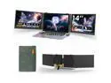 Hyangin S8 PRO 14" Triple Monitor Laptop Screen Extender  1080P IPS Display, Ultra-Slim 1.02kg Portable Monitor, USB-C ×3 with PD 100W, Foldable Stand, for Laptop/Phone/Travel/Workstation