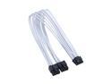 X-Enlazar Superior 600W PCIe 5.0 (Gen 5.0) 12VHPWR PSU Cable / White / Dual 6+2pin to 12+4pin Cable (7+8pin) / Mesh Paracord Sleeving