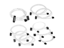 X-Enlazar Type-A 90 Degree L-Angled Patent Individual Sleeved 9pcs Cable Kit for ASUS Power Supply (White)
