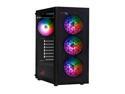 Raidmax MESHIAN X921 Mesh Airflow and Tempered Glass Gaming PC Case with Fans, Pre-Installed 6 Static RGB Color Fans, ATX Mid Tower, Black, Support ATX, Micro ATX, Water Colling