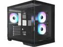 Raidmax Infinita I630 Dual Chamber PC Gaming Case, 3 Pre-Installed 120mm Infinity ARGB Fans, Seamless One-Piece Curved Tempered Glass Panel, 360mm Water Cooler, Max 400mm GPU