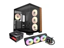 RAIDMAX Infinita I610 Dual Chamber ATX Gaming Case Combo Set, Pre-install 4x ARGB Fans + 80+ Certified 700Watts Power and 360mm Water Cooler,Panoramic Seemless O11 Tempered Glass, Supports Up to 400m