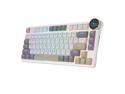RK ROYAL KLUDGE N80 Low Profile Mechanical Keyboard w/Smart Display Screen & Knob, 75% Top Mount 3-Modes Wireless Mechanical Keyboard, Software Support, Massive Battery, 80 Keys
