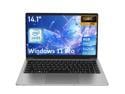 Auusda 14.1" Laptop Computer, 8GB DDR4 512GB SSD, Intel Celeron J4125 (2.0-2.7GHz), Windows 11 Pro, Intel UHD Graphics 600 Home Notebook, Wifi+Bluetooth, Silver