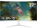 CRUA 27" Curved White Monitor Full HD( 1920x1080P ) VA Panel 1800R 100HZ 99% sRGB Professional Computer Monitor 3Sides Frameless Flicker-less Blue Light Filter for Office & Gaming( VGA HDMI )