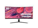 30" Curved Gaming Monitor, 100Hz Ultrawide Computer Monitor, WFHD(2560*1080P)VA Screen,21:9,1500R,99%sRGB, PC Monitors Support FreeSync, With HDMI/DP, Support Wall Mount- Black