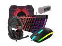 Wired Gaming Keyboard and Mouse Headset Combo,Rainbow LED Backlit Wired Keyboard,Over Ear Headphone with Mic,Rainbow Backlit Gaming Mice,Mouse Pad,for PC,Laptop,Mac,PS4,Xbox(Black)