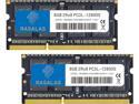 Rasalas 16GB 2x 8GB DDR3-1600 1600MHz PC3L-12800S 12800 Non-ECC Unbuffered 1.35V CL11 2Rx8 Dual Rank SODIMM Laptop Memory RAM Memory