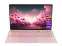 KurieTim 15.6" Laptop, Windows 11 Laptop Computer,16GB DDR4 512GB SSD, Quad-Core N95 Processor(Up to 3.4GHz), 180°Open Angle, Support WiFi, USB3.0x2, Rose Gold