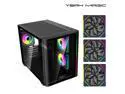 YEAH MAGIC Biforst Mid-Tower PC Gaming Case, High-Airflow,ARGB light strip, Sturdy One-piece curved curved glass,With 3 RGB fans,Gaming Computer Case for ATX/Micro-ATX/ITX Motherboard, Black