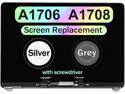13.3" New Screen Replacement for MacBook Pro Retina A1706 A1708 Late 2016 Mid 2017 EMC 3071 EMC 3163 EMC 2978 EMC 3164 LCD Screen Retina Display Full Assembly (Silver)