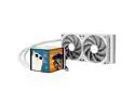 TRYX Panorama 240 White 240mm AIO 6.5'' AMOLED Curved Screen 3D Anamorphic Effect Display Customizable AIO Cooler 240mm 8th Gen Asetek Pump 280w TDP ROTA PRO 120mm Fan LGA 1851/1700/1200/115X AM5/AM4