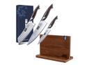 HOSHANHO 3 Pieces Knife set with Magnetic Knife Block 14 x 10 Inches, Professional Japanese AUS-10 Stainless Steel Kitchen Knife Set, Ultra Sharp Chef Knives Sets with Ergonomic Pakkawood Handle