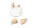 Chosgo K19 Rechargeable Personal Sound Amplifier with Portable Charging Case,Hearing Amplifiers for Seniors with Noise Cancelling,Mini CIC Hearing Aids with 12-Channel(Beige)