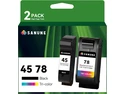 45 78 Ink Cartridge Replacement for HP 45 78 Ink Cartridge Combo Pack 45XL 78XL 51645A C6578AN for Color Copier 180 Deskjet 1100C 1220C 6122 930C 970C 990C Printer (1 Black 1 Tri-Color) 45 78 Ink Cartridge Replacement for HP 45 78 Ink Cartridge Combo Pack 45XL 78XL 51645A C6578AN for Color Copier 180 Deskjet 1100C 1220C 6122 930C 970C 990C Printer (1 Black 1 Tri-Color)