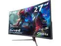 Sealan 27 inch Curved Gaming Monitor 180Hz Full HD 1080P, 1800R, Computer Monitor Display with FreeSync & Eye-Care Technology, Support VESA 100x100 mm, DP, HDMI Ports, VA Panel for Gaming/Home/Office