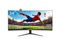 Raywego 34 Inch Ultrawide Gaming Curved Monitor, UWQHD 1440P Gaming Monitor, 165Hz, 1500R, Tilt/Height Adjustable, 127% sRGB, FreeSync, Eye Care, VESA(100mm x 100mm), PIP/PBP, VA Panel, Black