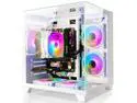 LXZ Gaming PC Desktop,AMD Ryzen 5 5600GT(6-Core,4.6GHz),16GB DDR4 3200MHz,1TB NVMe SSD,Supports WiFi 6, RGB Fans,Seaview-style PC case,Prebuilt Gaming PC Tower