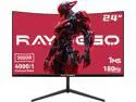 Raywego 24 Inch Curved Gaming Monitor 180Hz FHD 1080P, 3000R, 1ms MPRT, Frameless, FreeSync, Eye Care, DP&HDMI Ports, Wall Mountable(75x75mm), 250cd/m² , Brightness 99% sRGB, VA Panel, Black
