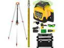 SIHAO Self Leveling Rotary Laser Kit, 1640ft/500M Green Beam Laser Level with Tripod & 5m Staff , IP66 Waterproof Receiver Remote Control, 360 Rotating Horizontal Vertical Transit Level